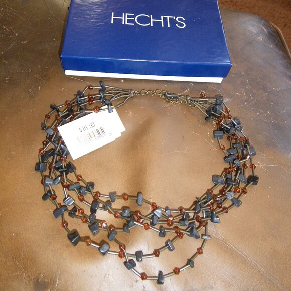 Vintage Women's Multi Stranded Choker Style Beaded Necklace - Picture 1 of 2